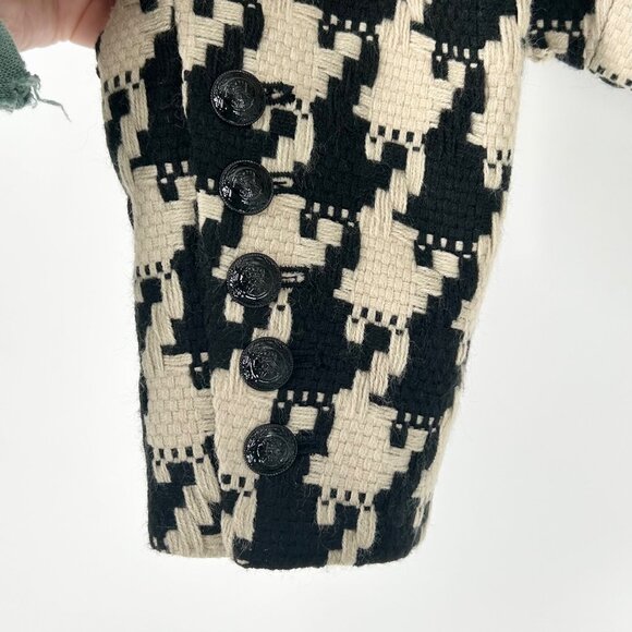 NWT L'Agence Inez Cropped Blazer Jacket in Light Camel/Black Houndstooth Size 6 - Picture 6 of 10